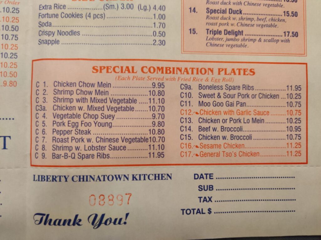 Liberty Chinatown kitchen Menu 5