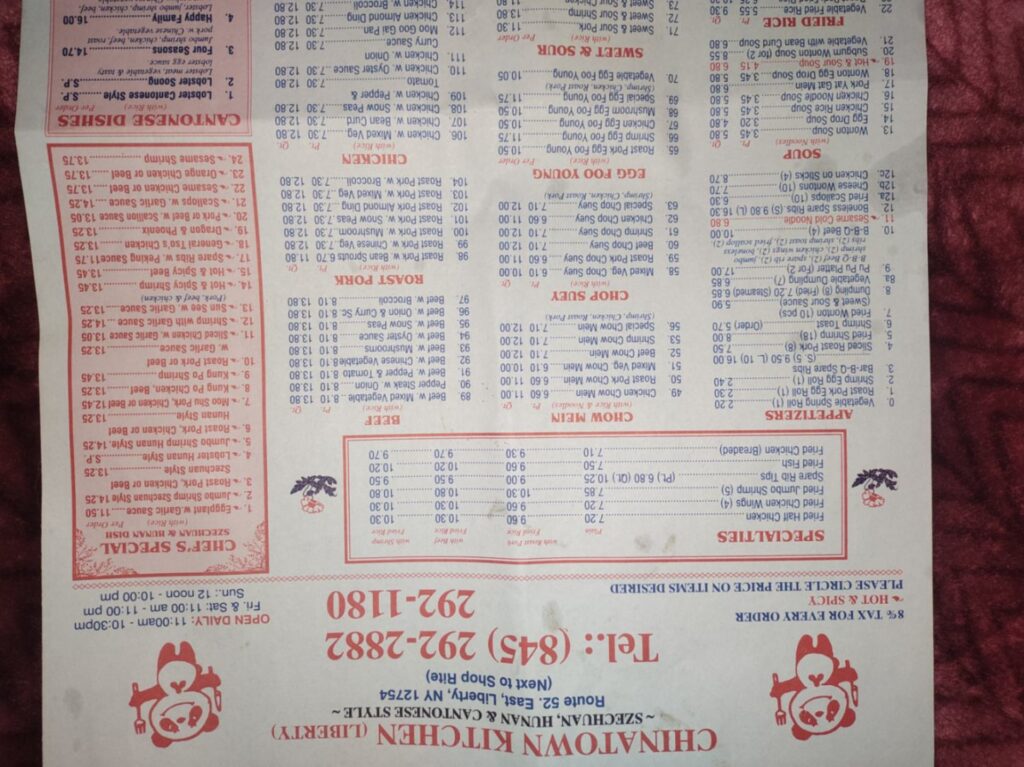 Liberty Chinatown kitchen Menu 7