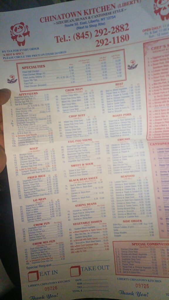 Liberty Chinatown kitchen Menu 8